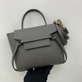CELINE BAG BELT NANO GREY NEW LOGO