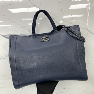 CHANEL BAG MATELASSE TURNLOCK 2WAY CHAIN TOTE CAVIAR NAVY SHW NO.20 NO CARD 20252670