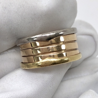 BVLGARI FINE JEWELRY RING BZERO1 PERFECT MYSTIQUE 750 YG/WG/PG #53 FULL SET 2016 10.47G