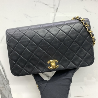 CHANEL BAG MATELASSE LAMBSKIN 23CM FULL FLAP CHAIN SHOULDER VINTAGE NO.1 NO CARD RECOLORED 1938004