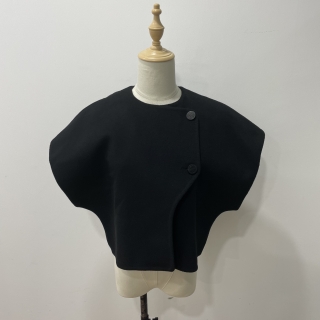 HERMES CLOTHES COAT DOUBLE SIDED CASHMERE SHORT-SLEEVE BOLERO JACKET 38