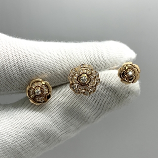 CHANEL FINE JEWELRY RING J11859 EXTRAIT DE CAMÉLIA TRANSFORMABLE RING W/ DIAMONDS #54 RG750 9.69G DK8899