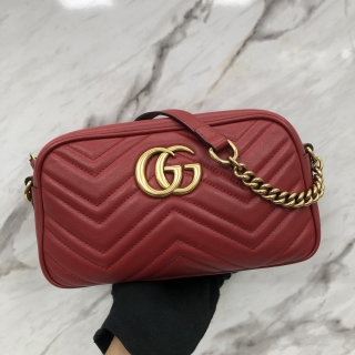 GUCCI BAG MARMONT 447632 CAMERA CHAIN SHOULDER RED
