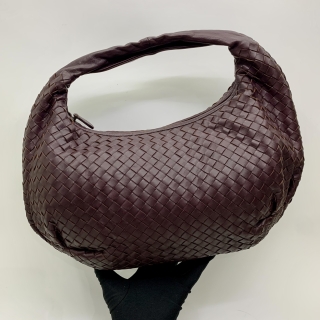 BOTTEGA VENETA BAG INTRECCIATO LEATHER ONE SHOULDER HOBO PURPLE