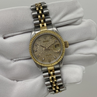 ROLEX WATCH DATEJUST 69173G COMPUTER DIAL OLD DIAMOND INDEX FULLSET 1993 23 LINKS (DATE CHANGE AT 3AM)