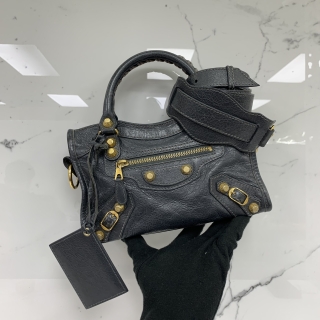 BALENCIAGA BAG 309544 MINI CITY 2WAY WITH MIRROR DARK GRAY GHW