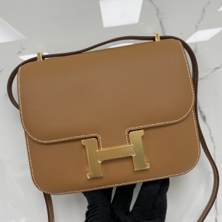 HERMES BAG CONSTANCE MINI 18 MIROIR VEAU EPSOM GOLD GHW B STAMP BMS643IH