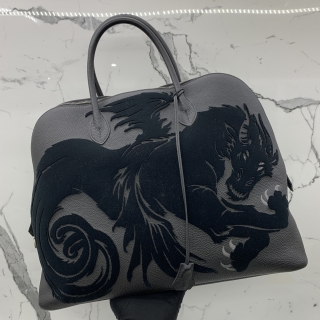 HERMES BAG BOLIDE 45 D  STAMP BLACK