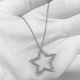 TIFFANY FINE JEWELRY NECKLACE STAR DIAMONDS 40PD PT950 5.95G