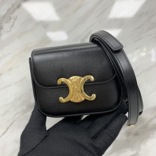 CELINE BAG TRIOMPHE MINI BLACK SHOULDER