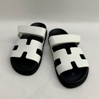 HERMES SHOES SANDALS CHYPRE WHITE #36.5