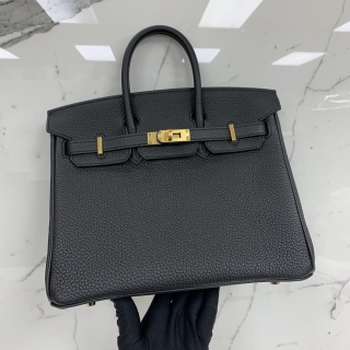 HERMES BAG BIRKIN 25 TOGO NOIR GHW G STAMP