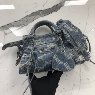 BALENCIAGA BAG 700940 NEO CAGOLE XS DENIM 2WAY WITH MIRROR NO POUCH