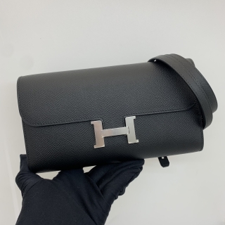 HERMES SLG CONSTANCE TO GO EPSOM NOIR PHW K STAMP