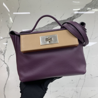 HERMES BAG 24/24 21 MINI MULTICO VEAU EVERCOLOR SWIFT CASSIS CHAI CUIVRE U STAMP 2WAY