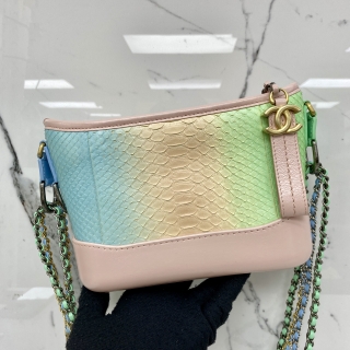 CHANEL BAG GABRIELLE SMALL PYTHON MULTICOLOR CHAIN SHOULDER WITH CARD, NO.27 27207561