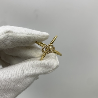 GUCCI FINE JEWELRY RING RUNNING G-CROSS GG YG750 #14 4.95G