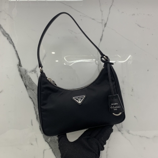 PRADA BAG NYLON 1NE204 RE-EDITION 2005 RE-NYLON AND SAFFIANO MINI BAG HAND BLACK