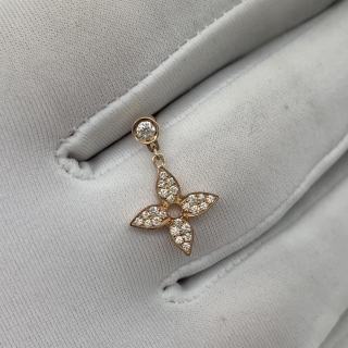 LOUIS VUITTON FINE JEWELRY EARRINGS Q06169 IDYLLE BLOSSOM EAR STUD, PINK GOLD AND DIAMONDS RG750 3.32G G98071