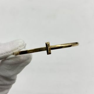 TIFFANY FINE JEWELRY BRACELET T ONE NARROW HINGE YG 20.3G