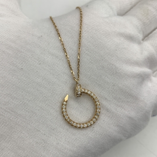 CARTIER FINE JEWELRY PG750 JUSTE FULL DIAMOND NECKLACE 5.06G FULLSET RDX202