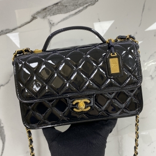 CHANEL BAG PATENT BACK TO SCHOOL MEMORY 2WAY RFID AS3653 P6C19L8