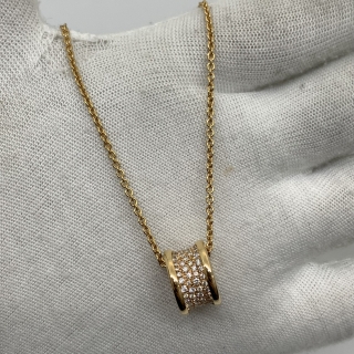 BVLGARI FINE JEWELRY NECKLACE RG750 B ZERO ONE DIAMOND PAVED NO CERT 14.85G L8ZAH5