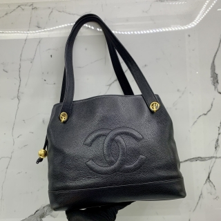 CHANEL BAG CAVIAR SKIN CHAIN TOTE COCOMARK W/O HOLOGRAM & CARD
