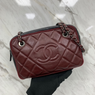 CHANEL BAG LAMBSKIN CHAIN SHOULDER MAROON NO.21