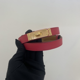 HERMES BELT KELLY EPSOM PINK GHW A STAMP