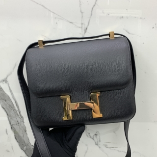 HERMES BAG CONSTANCE CONSTANCE III 24 BLACK EPSOM A STAMP
