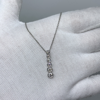 TIFFANY FINE JEWELRY PT950  EASTWEST NECKLACE 6P 4.64G