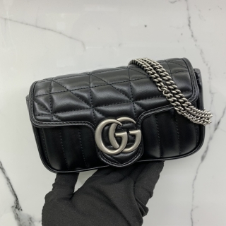 GUCCI BAG MARMONT 476433 SUPER MINI CHAIN BLACK