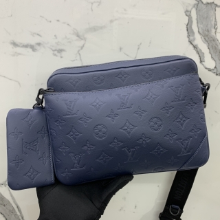 LOUIS VUITTON BAG MONOGRAM SHADOW TRIO MESSENGER RFID NAVY 2025 M14785