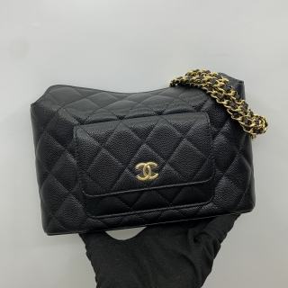 CHANEL BAG CAVIAR SKIN AP4443 2WAY CHAIN SHOULDER RFID