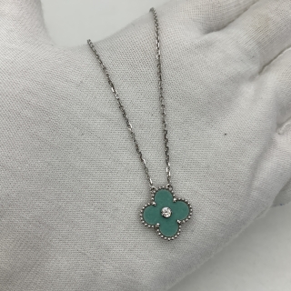 VAN CLEEF & ARPELS FINE JEWELRY NECKLACE VINTAGE ALHAMBRA 1PD SABLE HOLIDAY 2022 FULLSET WG750 7.06 JD176952