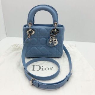 DIOR LADY DIOR MINI 2 WAY BABYBLUE