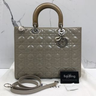 DIOR Lady Large Patent 2Way Bag