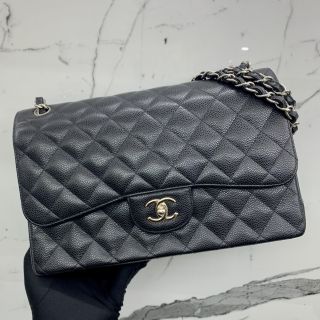 A58600 CAVIAR SKIN CLASSIC FLAP JUMBO 30CM SHW W/CARD NO.21