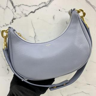 MEDIUM AVA STRAP, ONE SHOULDER LEATHER BLUE