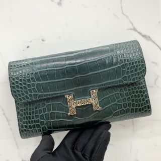 ALLIGATOR LONG WALLET D STAMP