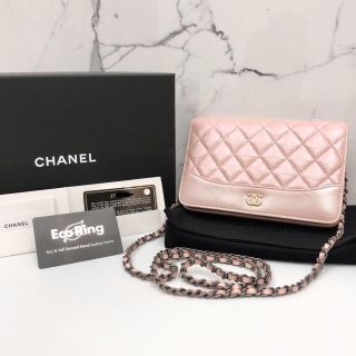 Chanel Bag A84389 Pink Wallet on Chain in Calfskin