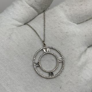 TIFFANY FINE JEWELRY NECKLACE OPEN MEDALLION DIAMONDS WG750 5.15G　(NECKLACE ONLY)