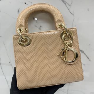 Mini Lady Dior in Beige Python Skin