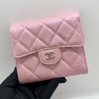 CAVIAR IRIDESCENCE PINK COMPACT WALLET NO.27 W/CARD