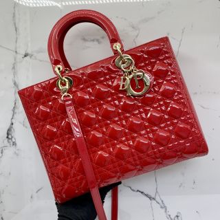 Dior Bag Lady Red Patent 2Way Bag