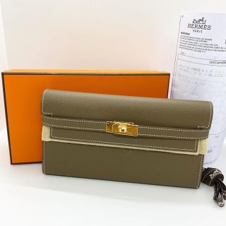 Hermes Kelly Wallet, Etoupe Epsom, D Stamp