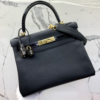 Hermes Bag Kelly 28 in Togo Crocodile, Y Stamp