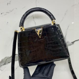 N90089 CAPUCINES MINI CROCODILE BLACK GHW RFID