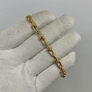 TIFFANY FINE JEWELRY BRACELET HARDWEAR SMALL LINK YG750 16.3G
